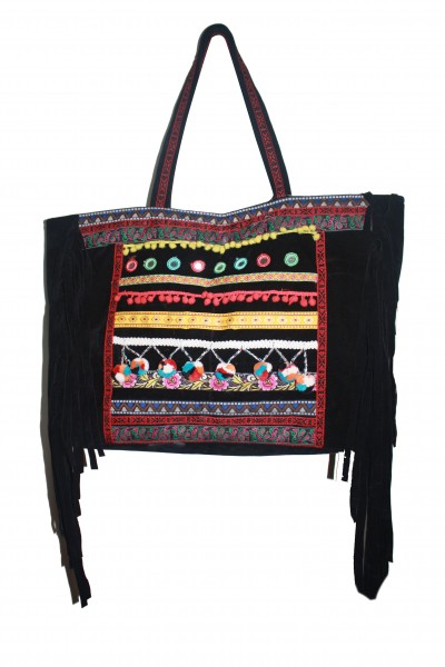 Multicolor lace embellished bag